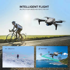 Nova Mart V20 RC Drone with WiFi FPV and dual 6K HD cameras, showcasing the drone flying outdoors in bright daylight.