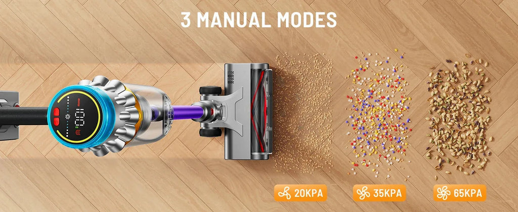 VAKERR X15 Pro cordless vacuum cleaner by Nova Mart with 65Kpa suction, 650W motor, and 70-minute runtime in a modern design.