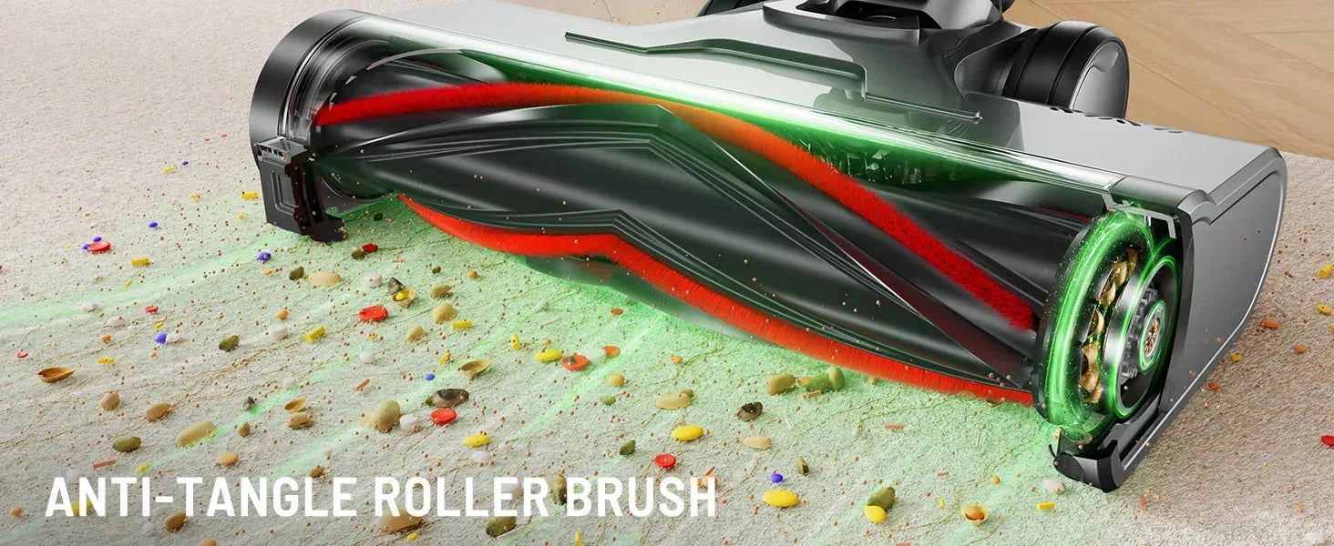 Nova Mart VAKERR X15 Pro cordless vacuum cleaner with 65Kpa suction, 650W motor, and 70-minute runtime in action.