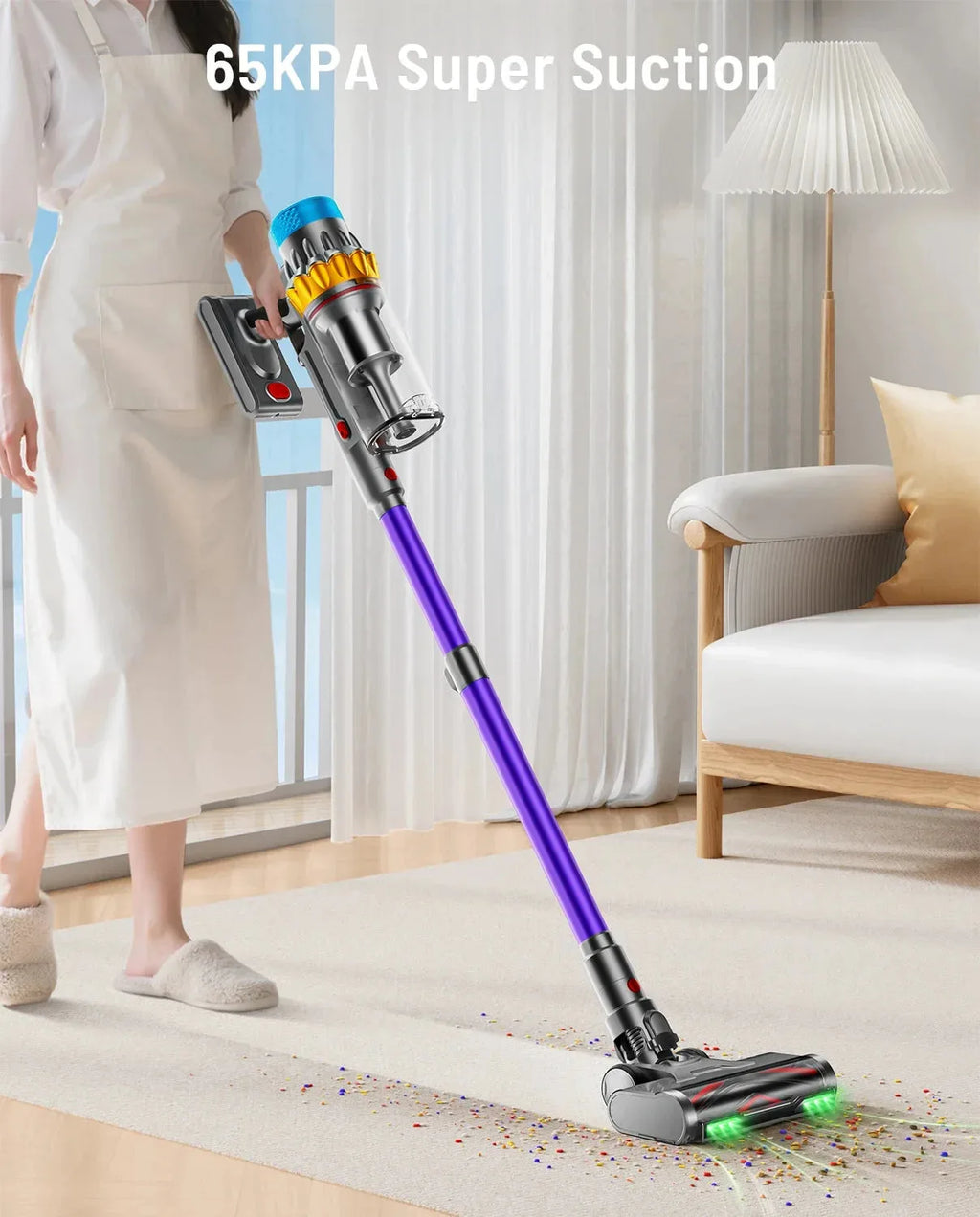 VAKERR X15 Pro cordless vacuum cleaner with 65Kpa suction, 650W motor, and a sleek design by Nova Mart.