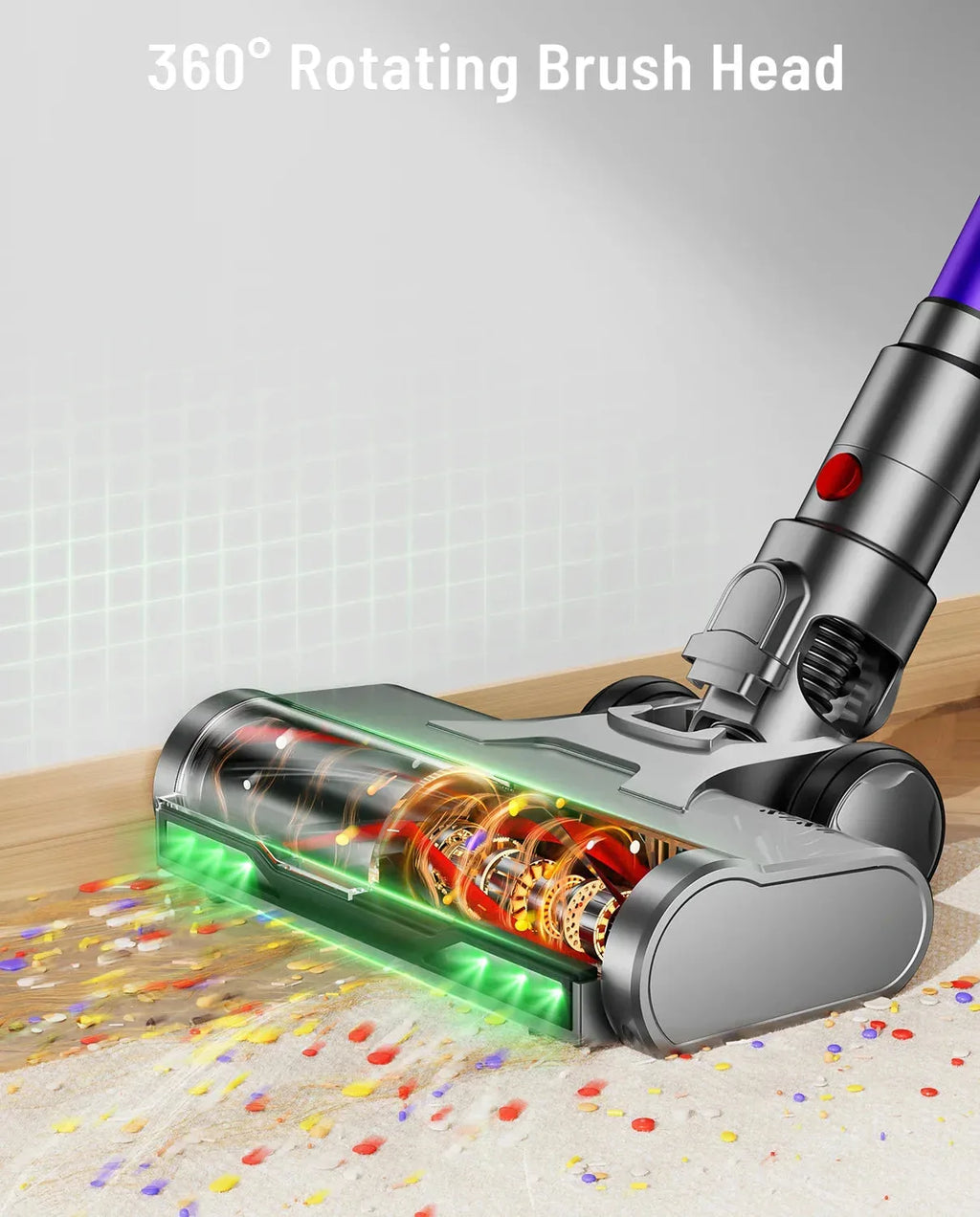 Nova Mart VAKERR X15 Pro cordless vacuum cleaner with 65Kpa suction, 650W power, and 70-minute runtime in a sleek design.