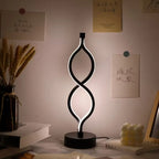 Wave-shaped USB desk lamp with 3-color dimmable lighting from Nova Mart, featuring a modern wave design and adjustable light settings.
