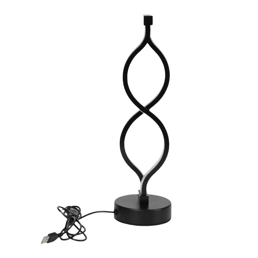 Wave-shaped USB desk lamp by Nova Mart with 3-color dimmable lighting, ideal for modern workspace or bedside use.