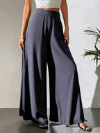 Women's casual chiffon wide-leg loose trousers by Nova Mart, flowing and comfortable pants perfect for everyday wear.