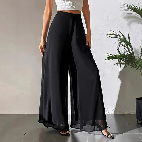 Women's Casual Chiffon Wide-Leg Loose – Lightweight Chiffon Fabric