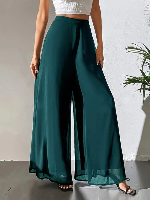 Women's Casual Chiffon Wide-Leg Loose – Lightweight Chiffon Fabric