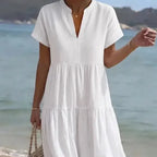 Women's casual dress by Nova Mart, lightweight polyester fabric, featuring a relaxed fit and everyday style, shown in the image.