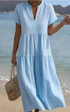 Women's casual lightweight polyester dress by Nova Mart, featuring a relaxed fit and everyday style for comfortable wear.