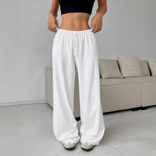 Women's Elastic Waist Lace-Up Wide-Leg – Breezy Silhouette