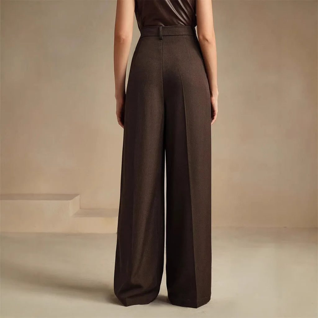 Women's high-waist slimming commuter pants by Nova Mart, showcasing a sleek, tailored fit in a neutral color.