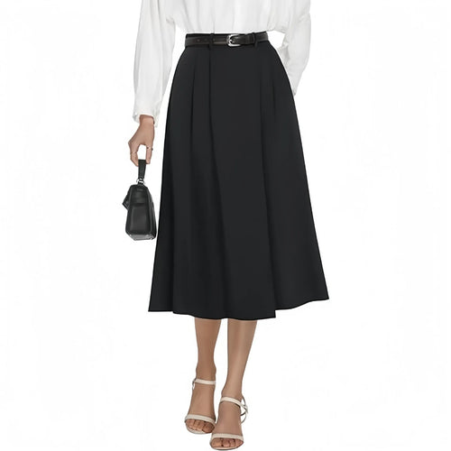 Women's Flared -Line Pleated Skirt – Pockets Included