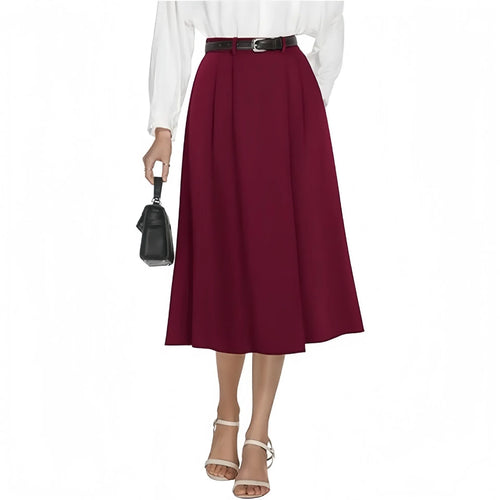 Women's Flared -Line Pleated Skirt – Pockets Included