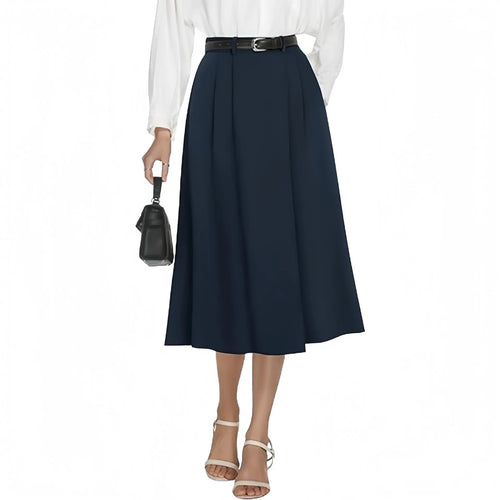 Women's Flared -Line Pleated Skirt – Pockets Included
