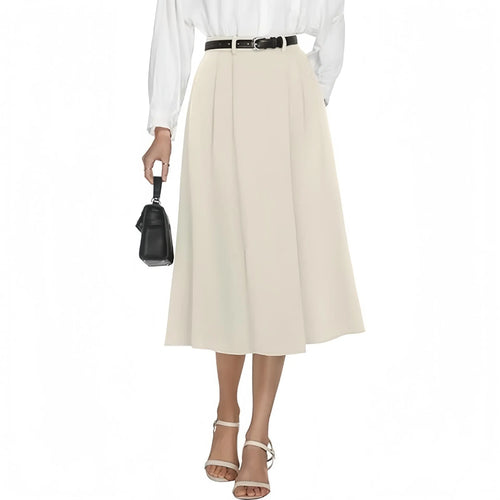 Women's Flared -Line Pleated Skirt – Pockets Included