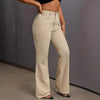 Women's wide leg pull-on jeans by Nova Mart, floor-sweeping style with a relaxed fit and high-rise waist, shown hanging on a rack.