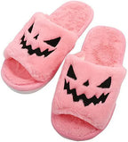Women's Halloween-themed cute warm home slippers by Nova Mart with festive patterns and cozy fabric for indoor comfort.
