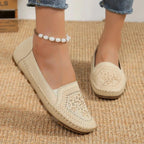Women's handmade stitching Gommino casual shoes from Nova Mart, featuring soft leather with detailed stitching and slip-on design.
