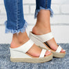 Women's hemp wedge heel slippers by Nova Mart featuring casual sandal style and comfortable open-toe design.