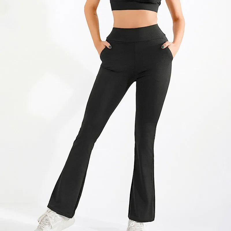 Women's high waist hip lift slimming flared yoga pants from Nova Mart, featuring a flattering fit and comfortable activewear design.
