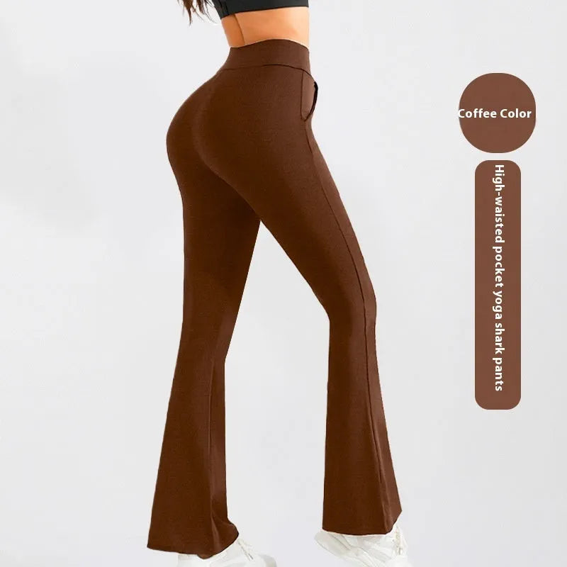 Women's high waist slimming flared yoga pants from Nova Mart featuring a stylish, comfortable activewear design with a flattering fit.