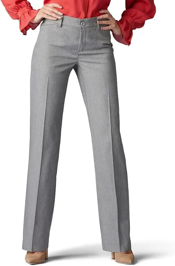 Women's high waist loose elastic straight casual pants by Nova Mart, shown in a relaxed fit style with a comfortable waistband.