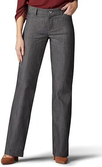 Women's High Waist Loose Elastic – Elastic Waistband Straight Leg