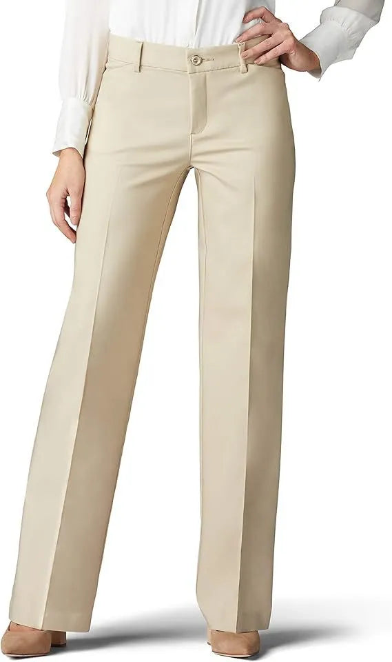 Women's high waist loose elastic casual pants by Nova Mart, straight fit with relaxed style and comfortable fit.