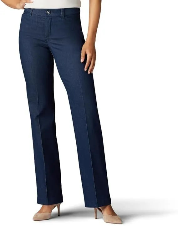 Women's high waist loose elastic straight casual pants from Nova Mart displayed on a model with relaxed fit and neutral color.