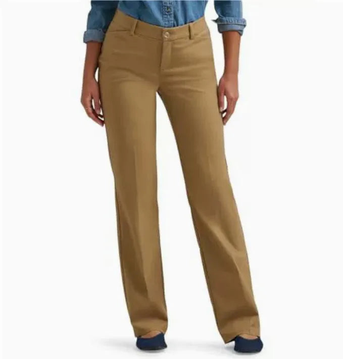 Women's high waist loose elastic casual pants by Nova Mart, straight fit with relaxed style and comfortable fit.