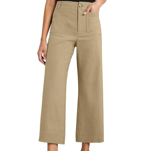 Women's High Waist Slimming Cropped – Wide-Leg Pants