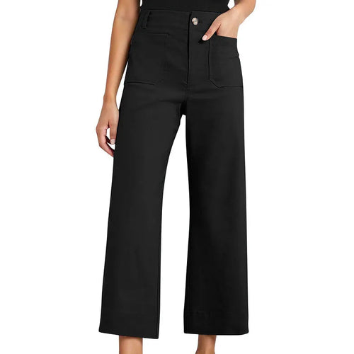 Women's High Waist Slimming Cropped – Wide-Leg Pants