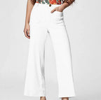 Women's high waist slimming cropped wide-leg pants by Nova Mart displayed on a model.