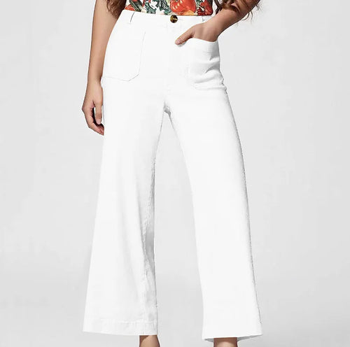 Women's High Waist Slimming Cropped – Wide-Leg Pants