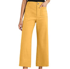 Women's high waist slimming cropped wide-leg pants by Nova Mart, featuring a fitted waist and flowy wide-leg silhouette.
