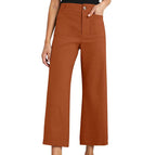 Women's high waist slimming cropped wide-leg pants by Nova Mart, featuring a tailored fit and comfortable fabric.