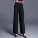 Women's high waist wide-leg casual pants with pockets from Nova Mart, shown in a relaxed fit and neutral fabric.