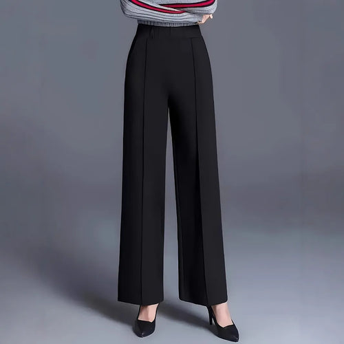 Women's High Waist Wide-Leg Casual – With Pockets