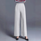 Women's high waist wide-leg casual pants with pockets by Nova Mart, shown in a relaxed fit with side pocket details.