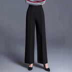 Women's high waist wide-leg casual pants with pockets from Nova Mart, shown in a relaxed fit with side pockets and a comfortable style.