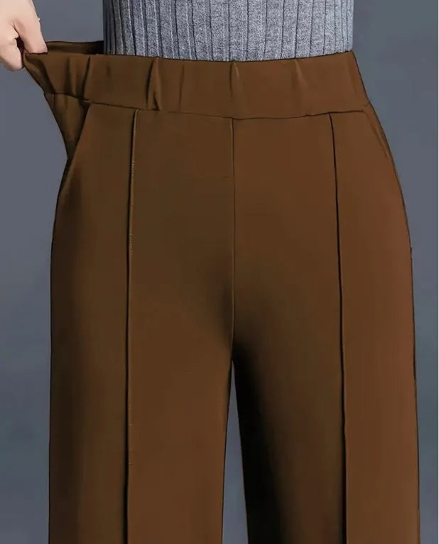 Women’s high waist wide-leg casual pants with pockets by Nova Mart, showing the relaxed fit and stylish design.