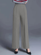 Women's high waist wide-leg casual pants with pockets by Nova Mart, shown in a relaxed fit with side pockets and stylish design.