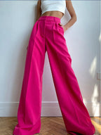 Women's high-waist wide-leg suit pants by Nova Mart, tailored fit with smooth fabric and classic wide-leg design.