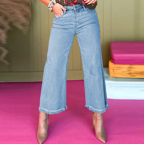 Women's High Waist Zipper Jeans – Versatile Casual Style