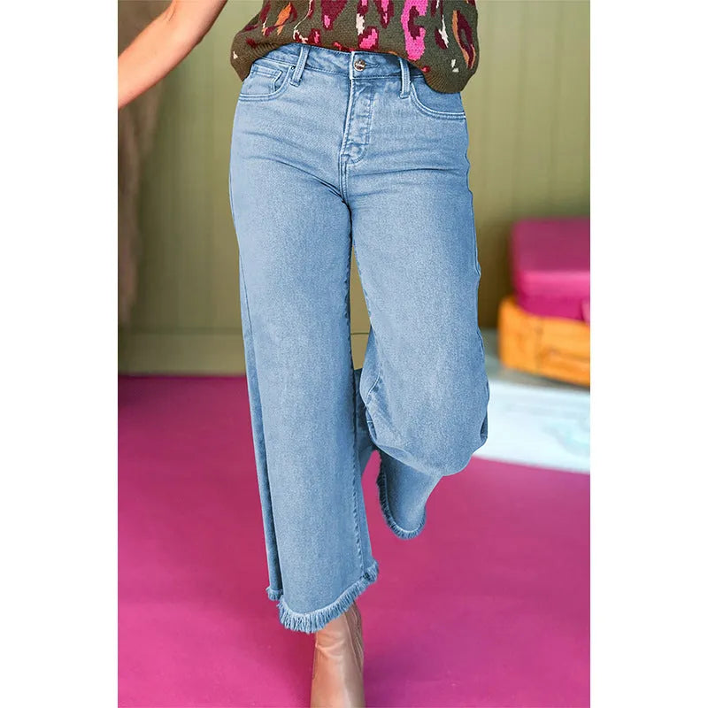 Women's high waist zipper jeans by Nova Mart featuring a versatile casual style and classic denim look.