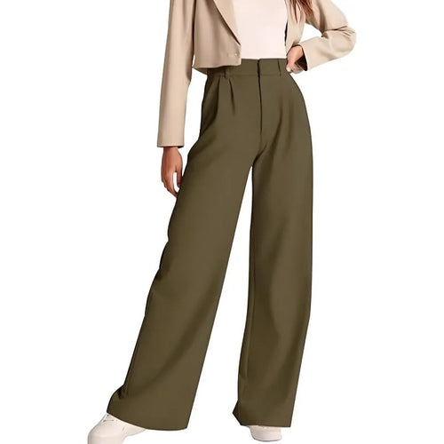 Women's High-Waisted Casual Trousers – High Waist Comfort