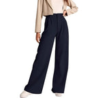 Women's high-waisted casual pants by Nova Mart, featuring a relaxed fit and comfortable waistband, shown in a neutral color.