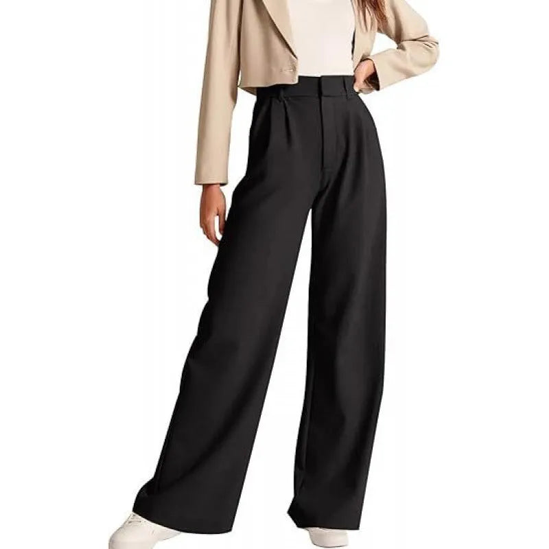 Women's high-waisted casual trousers by Nova Mart, featuring a comfortable fit and stylish design, shown on a model.