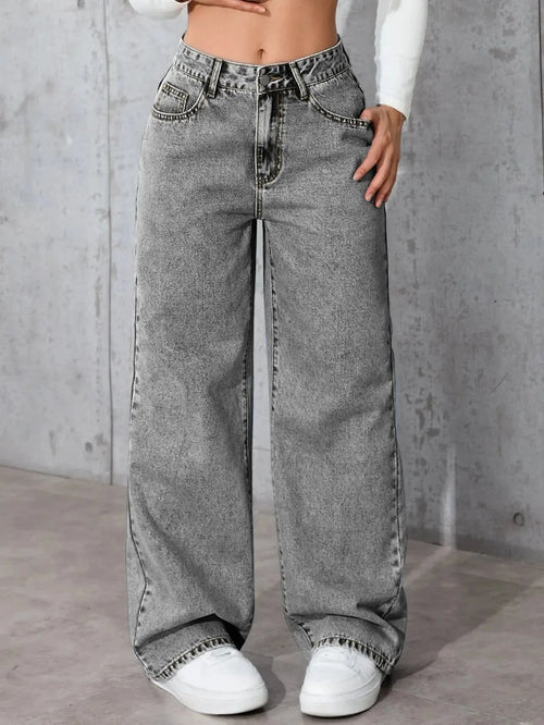 Women's High-Waisted Straight-Leg Loose-Fitting Casual Pants