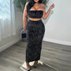 Women's midriff-baring tube top and skirt set by Nova Mart, featuring a stylish matching clothing ensemble.