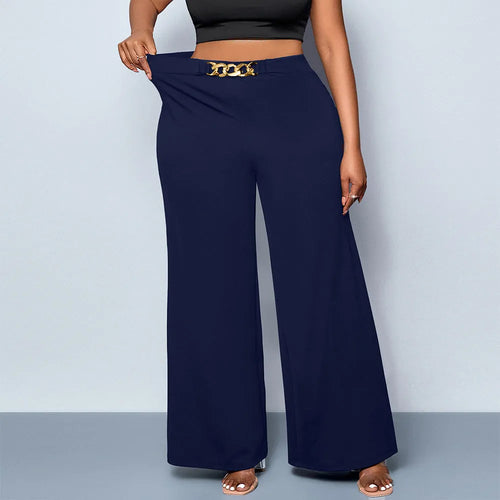 Women's Plus Size Metal Buckle Trousers – Metal Buckle